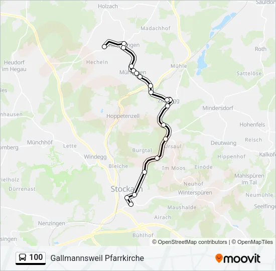 100 Bus Line Map