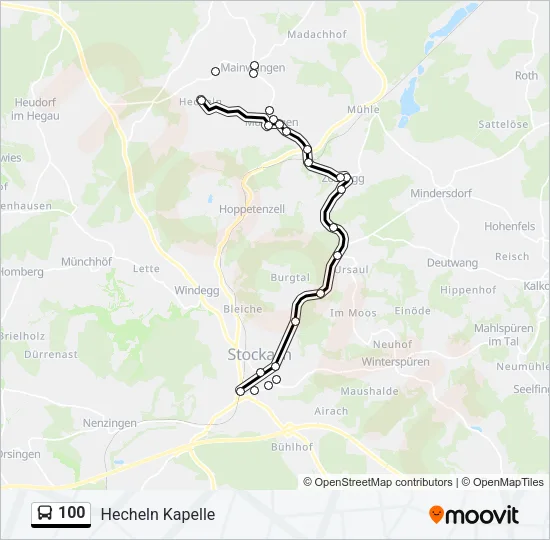 100 Bus Line Map