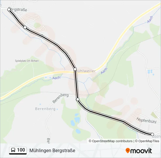 100 Bus Line Map