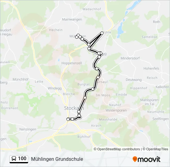 100 Bus Line Map