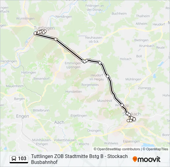 103 Bus Line Map