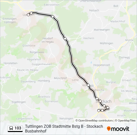 103 Bus Line Map
