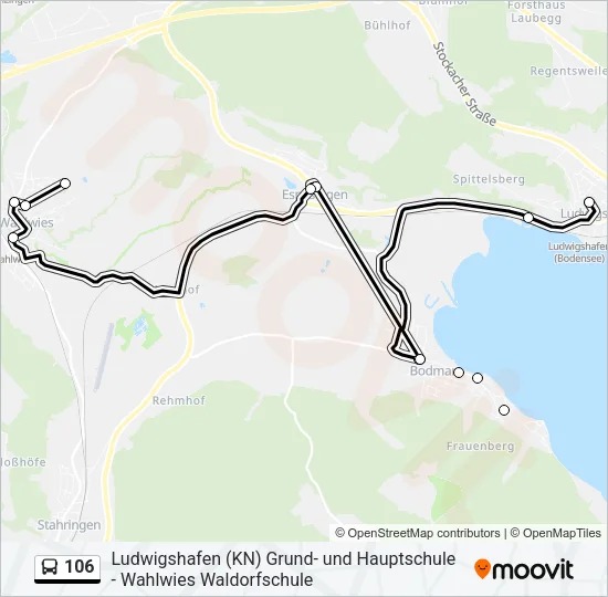 106 Bus Line Map