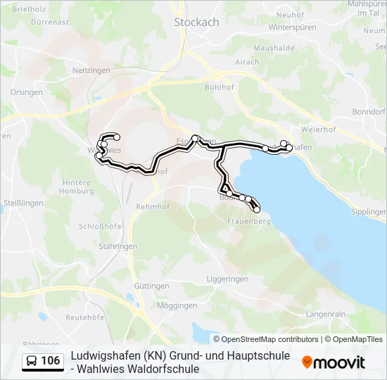 106 Bus Line Map