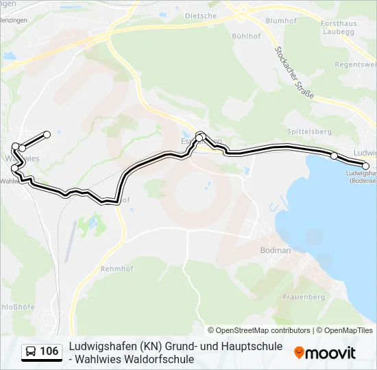 106 Bus Line Map