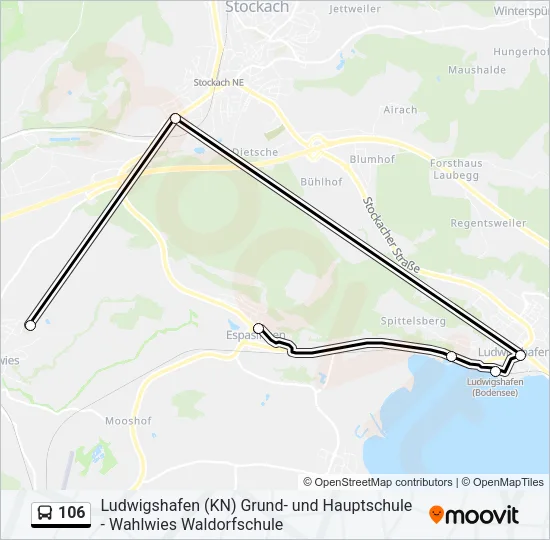 106 Bus Line Map