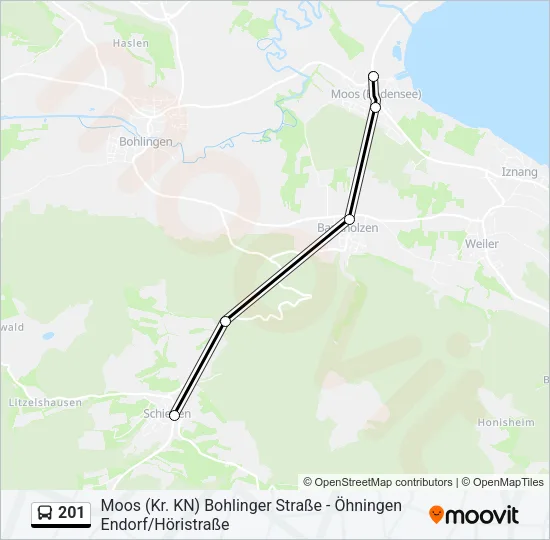201 Bus Line Map