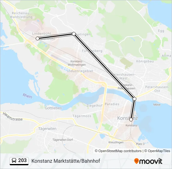 203 Bus Line Map