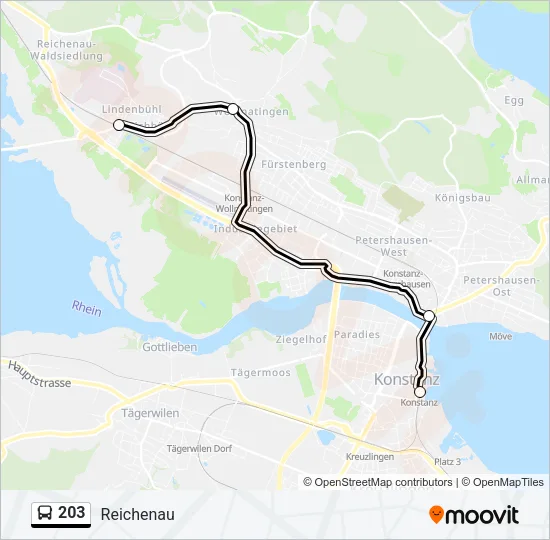 203 Bus Line Map