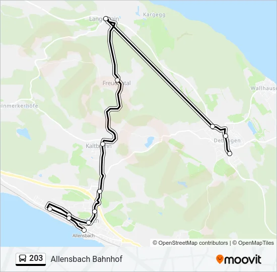 203 Bus Line Map