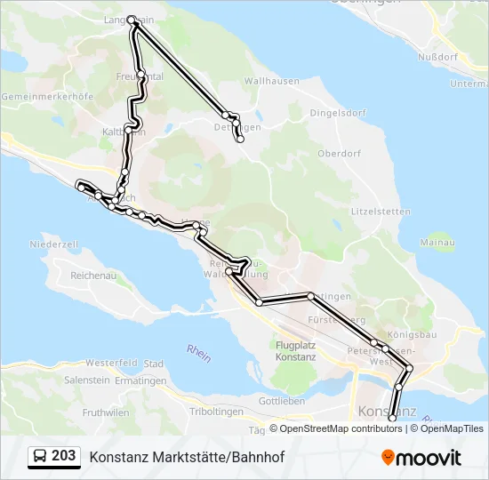 203 Bus Line Map