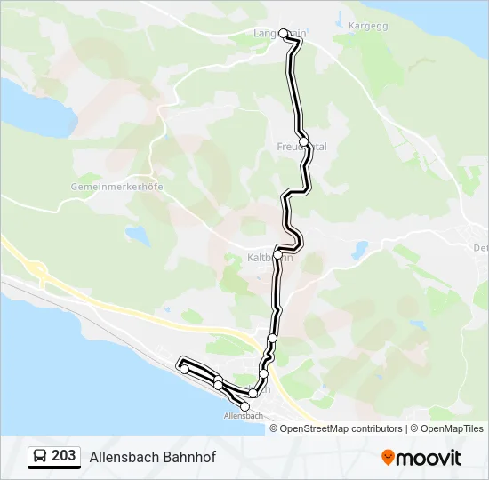 203 Bus Line Map