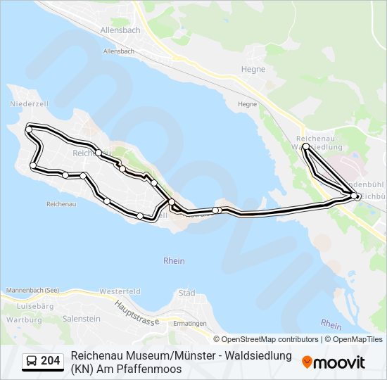 Автобус 204: карта маршрута