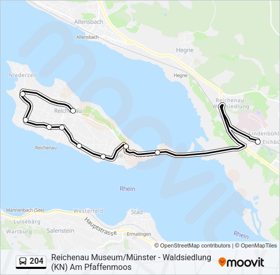 Автобус 204: карта маршрута