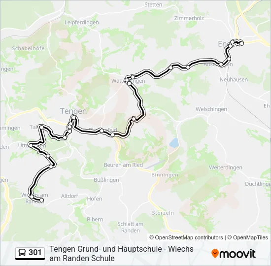 301 Bus Line Map