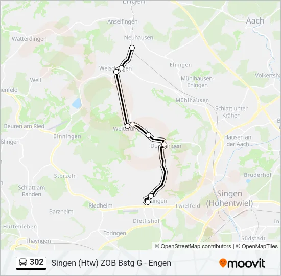 302 Bus Line Map