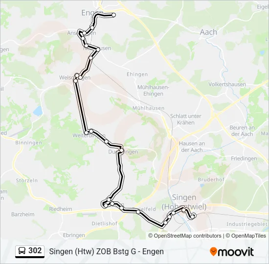 302 Bus Line Map