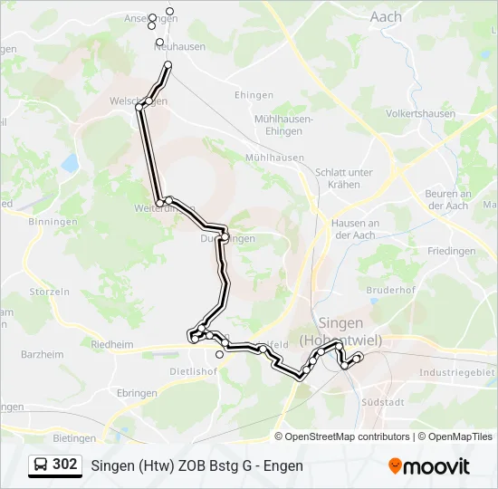 302 Bus Line Map