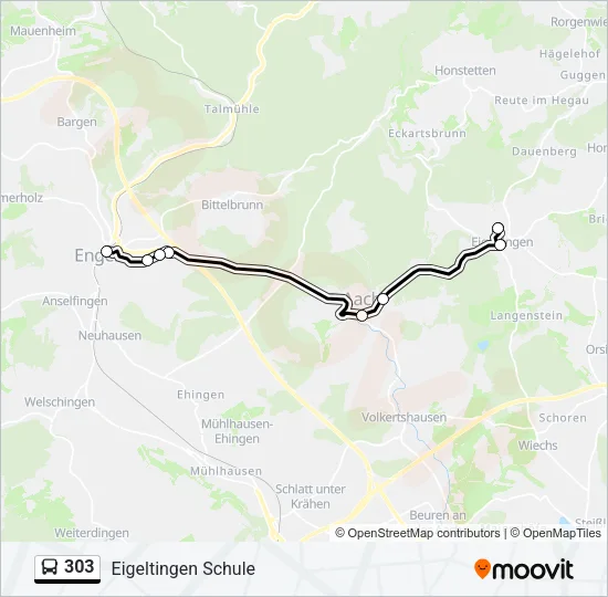 303 Bus Line Map