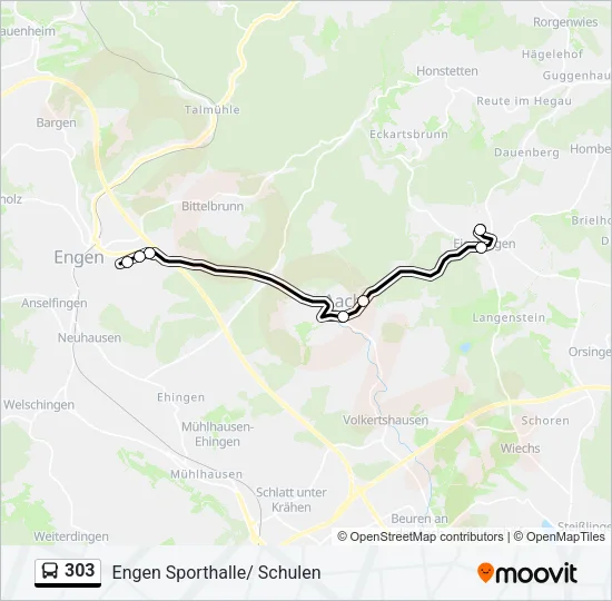 303 Bus Line Map