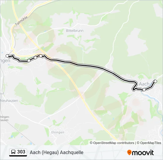 303 Bus Line Map