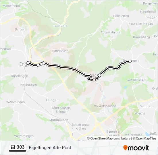 303 Bus Line Map
