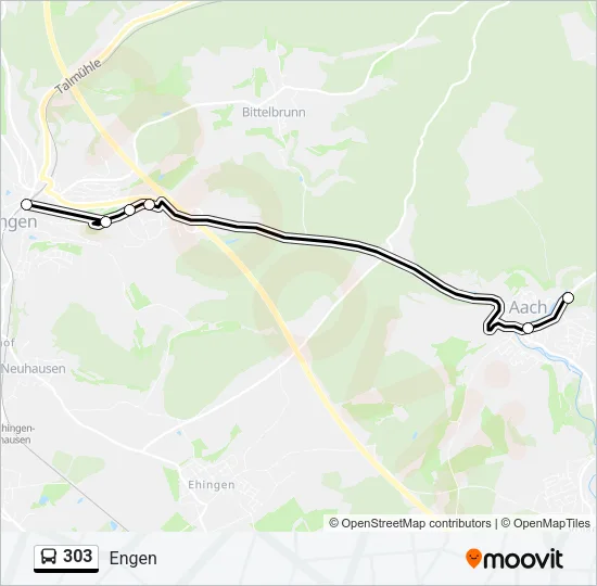 303 Bus Line Map