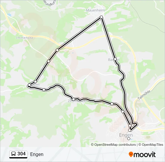 304 Bus Line Map