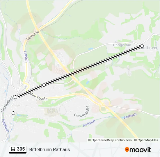 305 Bus Line Map