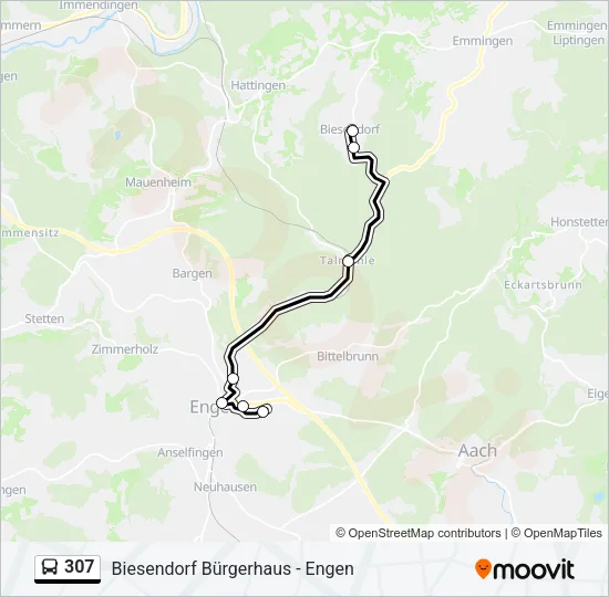 307 Bus Line Map