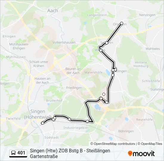 401 Bus Line Map