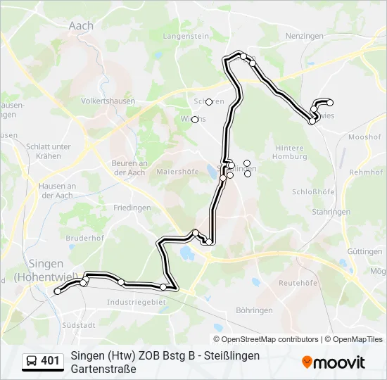 401 Bus Line Map