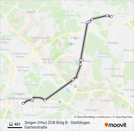 401 Bus Line Map