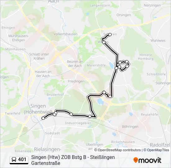 401 Bus Line Map