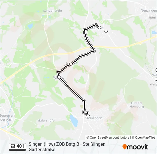 401 Bus Line Map