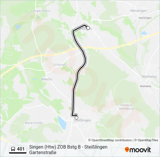 401 Bus Line Map
