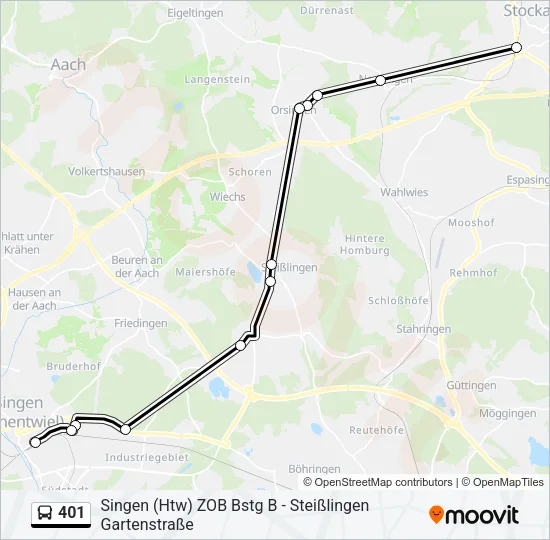 401 Bus Line Map