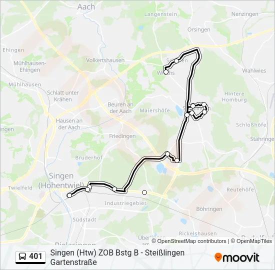 401 Bus Line Map