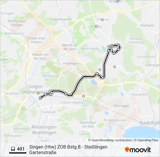 401 Bus Line Map