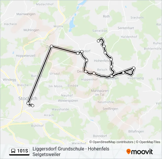 101S Bus Line Map