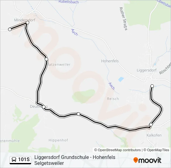 101S Bus Line Map