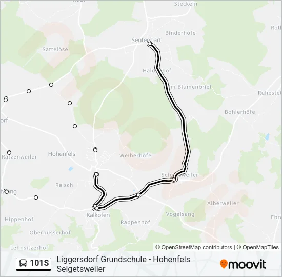 101S Bus Line Map