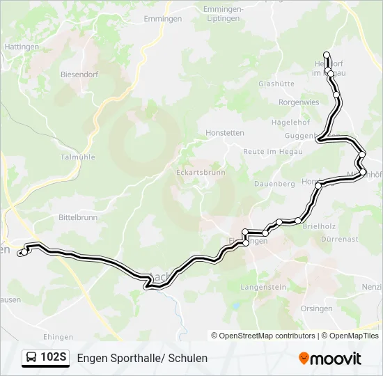 102S Bus Line Map