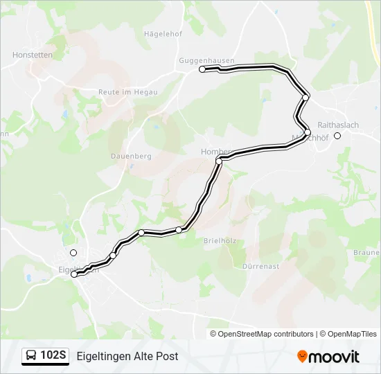 102S Bus Line Map
