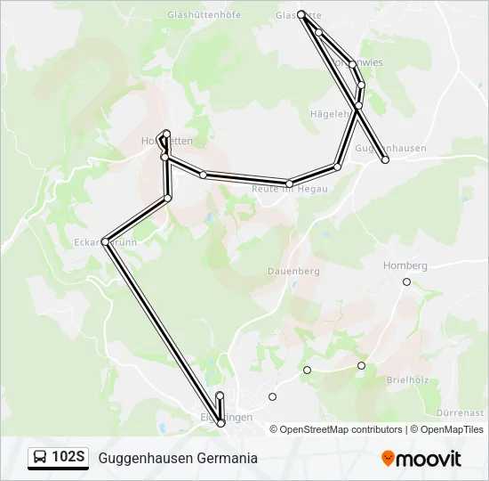 102S Bus Line Map