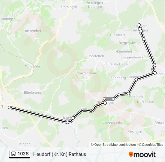 102S Bus Line Map