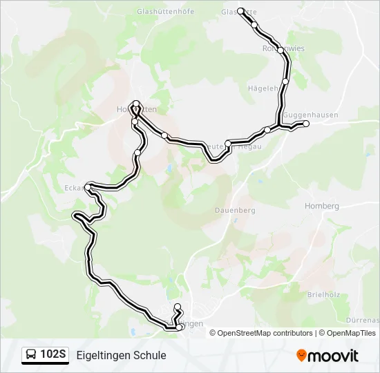 102S Bus Line Map