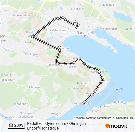 200S Bus Line Map