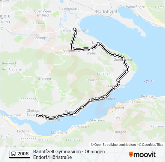 200S Bus Line Map