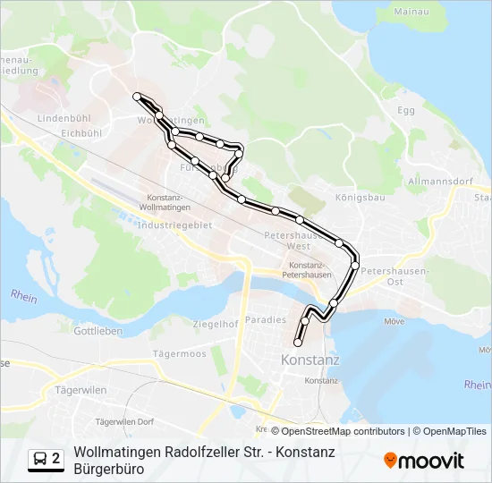 2 Bus Line Map